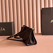 Alaia Le Click Shoulder Bag Le Click East West Small Bag In Nubuck Brown - 25x12.5x7cm - 4