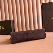 Alaia Le Click Shoulder Bag Le Click East West Small Bag In Nubuck Brown - 25x12.5x7cm - 5