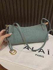 Alaia Le Click East West Medium Bag In Nubuck Sage - 30x14x9cm - 2
