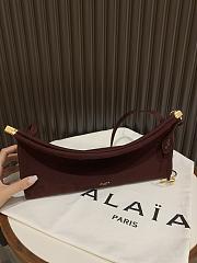 Alaia Le Click East West Medium Bag In Nubuck Garnet Red - 30x14x9cm - 6