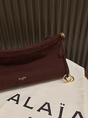 Alaia Le Click East West Medium Bag In Nubuck Garnet Red - 30x14x9cm - 5