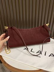 Alaia Le Click East West Medium Bag In Nubuck Garnet Red - 30x14x9cm - 4