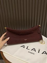 Alaia Le Click East West Medium Bag In Nubuck Garnet Red - 30x14x9cm - 3