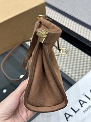 Alaia Le Click East West Medium Bag In Nubuck Umber - 30x14x9cm - 5