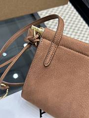Alaia Le Click Shoulder Bag Le Click East West Small Bag In Nubuck Umber - 25x12.5x7cm - 2