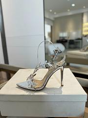 Gianvito Rossi Sandals Flavia Silver Shiny Calf 105mm - 5