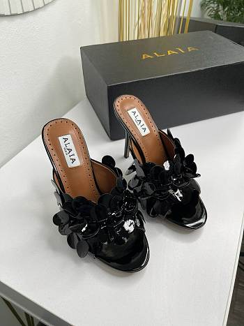 Alaia Confetti Leather Mules In Black 