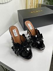 Alaia Confetti Leather Mules In Black  - 6