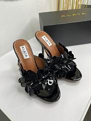 Alaia Confetti Leather Mules In Black  - 4