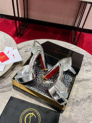 Christian Louboutin Sandaloo 130mm Sandals Patent Calf Leather Silver - 3