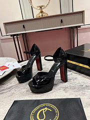 Christian Louboutin Sandaloo 130mm Sandals Patent Calf Leather Black - 6