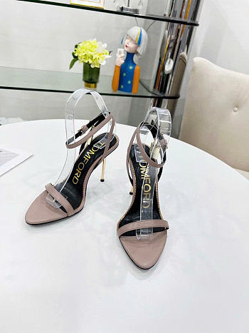 Tom Ford Padlock Leather Sandals Nude 10.5cm