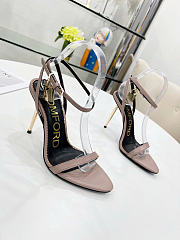 Tom Ford Padlock Leather Sandals Nude 10.5cm - 2