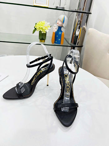 Tom Ford Padlock Leather Sandals Black 10.5cm