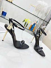 Tom Ford Padlock Leather Sandals Black 10.5cm - 6