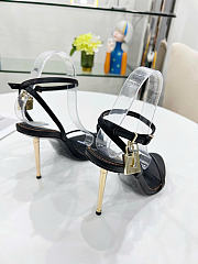 Tom Ford Padlock Leather Sandals Black 10.5cm - 5