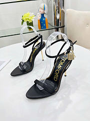 Tom Ford Padlock Leather Sandals Black 10.5cm - 4