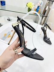 Tom Ford Padlock Leather Sandals Black 10.5cm - 3