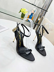 Tom Ford Padlock Leather Sandals Black 10.5cm - 2