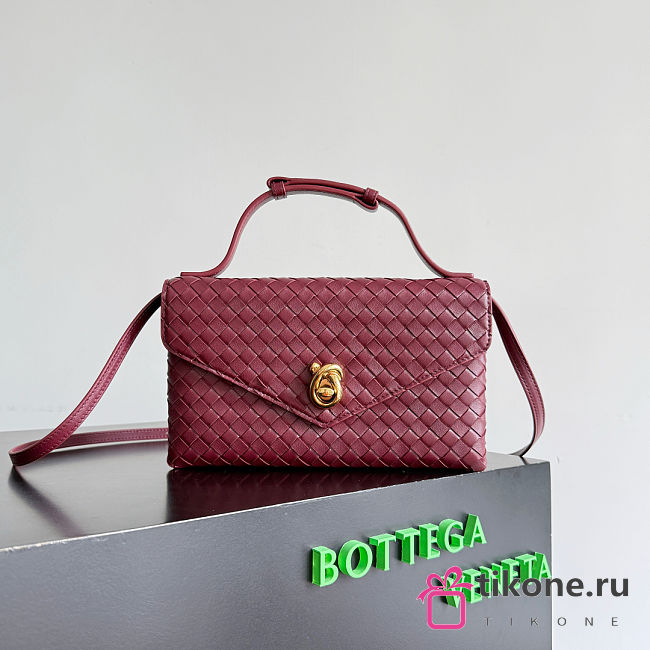 Bottega Veneta Knot Lock Burgundy - 25x16x5.5cm - 1