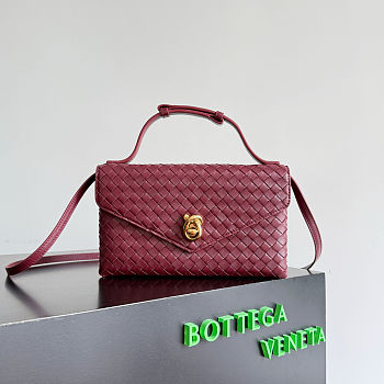 Bottega Veneta Knot Lock Burgundy - 25x16x5.5cm