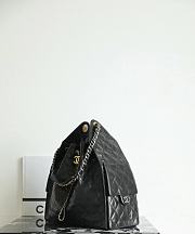 Chanel 25 Medium Handbag Shiny Crumpled Calfskin Gold Tone & Ruthenium Finish Metal Black - 40x30x15cm - 4