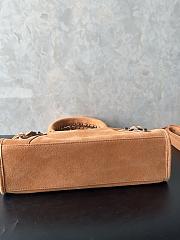 Balenciaga Le City Bag Small in Camel Suede Calfskin Brass Hardware - 29.9x19.1x9.9cm - 3