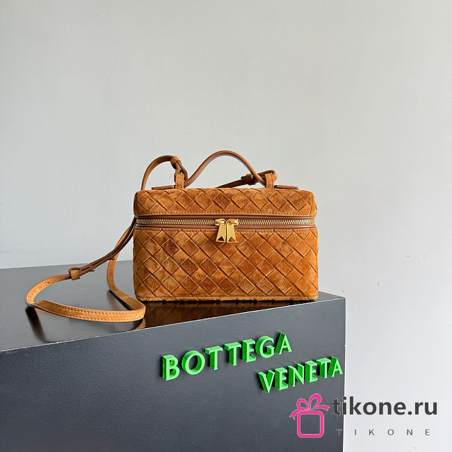 Bottega Veneta Bang Bang Vanity Case Amber Suede - 23x12.5x4cm - 1
