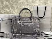 Balenciaga Le City Bag Meidum in Gray Suede Calfskin Brass Hardware - 38x24x13cm - 1