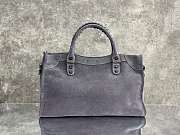 Balenciaga Le City Bag Meidum in Gray Suede Calfskin Brass Hardware - 38x24x13cm - 3