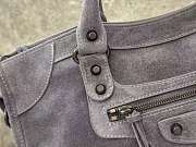 Balenciaga Le City Bag Meidum in Gray Suede Calfskin Brass Hardware - 38x24x13cm - 2