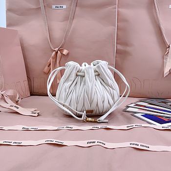 Miumiu Matelasse Nappa Leather Pouch White 5ND022 - 16x14x7.5cm