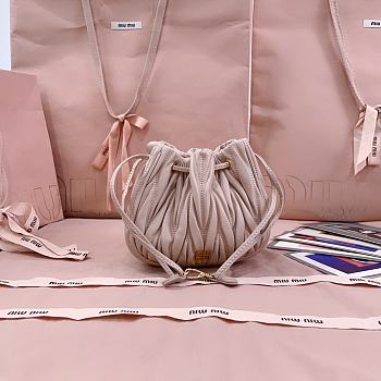 Miumiu Matelasse Nappa Leather Pouch Pink 5ND022 - 16x14x7.5cm