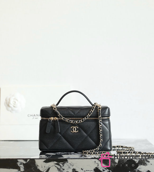 Chanel Vanity With Chain Black Caviar - 19.5x17x5cm - 1