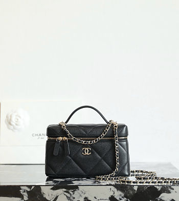 Chanel Vanity With Chain Black Caviar - 19.5x17x5cm