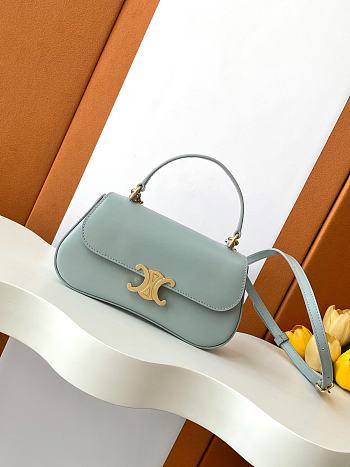 Teen Celine Lola In Shiny Calfskin Ice Blue Silver Hardware - 20x11.5x5cm