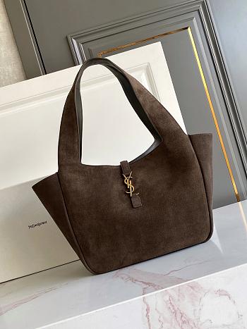 YSL Le 5 A 7 Bea In Suede Leather Brown - 50x28x18cm
