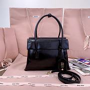 Miumiu Solitaire Shiny Leather Bag Black 5BA302 - 28x19.5x11cm - 5