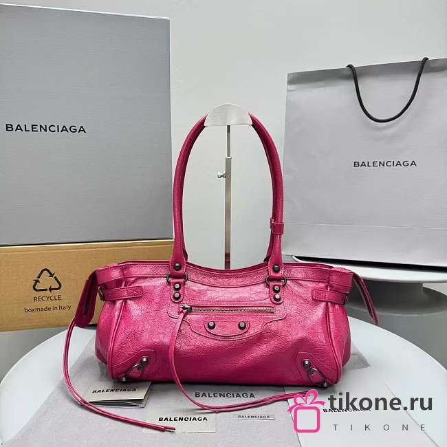 Balenciaga Le City Bag East West In Framboise Arena Storico - 39.8×17.7×14.9cm - 1