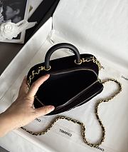 Chanel Mini Bowling Bag Velvet Calfskin & Gold Tone Metal Black -  20x11.5x8.5cm - 6