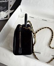 Chanel Mini Bowling Bag Velvet Calfskin & Gold Tone Metal Black -  20x11.5x8.5cm - 5