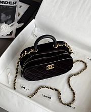 Chanel Mini Bowling Bag Velvet Calfskin & Gold Tone Metal Black -  20x11.5x8.5cm - 4