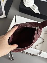 Chanel Mini Hobo Shiny Grained Calfskin Strass & Silver Tone Metal Burgundy - 21.5x19x6cm - 2