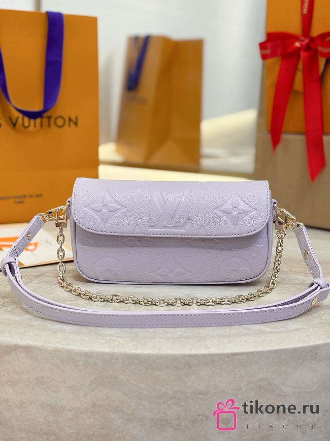 LV Wallet On Chain Ivy Monogram Empreinte Misty Lilac M25714- 23.5x12x4.3cm - 1