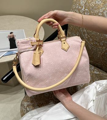 LV Speedy Soft 30 Monogram Denim Washed Pink - 30x21x17cm