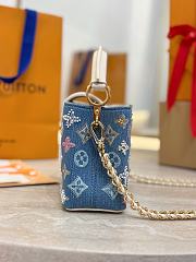 LV Capucines Mini Denim Gots Certified Cotton Beads Lurex Threads And Metallic Pieces Blue/Cream M12947 - 21x13.6x8cm - 6