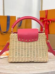 LV Capucines Mini Taurillon and Rattan Pink M26005 - 21x14x8cm - 2