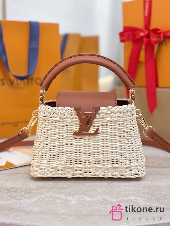 LV Capucines Mini Smooth and Rattan Brown - 21x14x8cm - 1