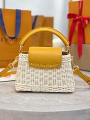 LV Capucines Mini Smooth and Rattan Golden Yellow - 21x14x8cm - 4