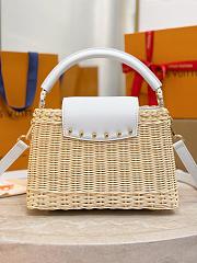 LV Capucines BB Smooth and Rattan White - 27x17.3x9cm - 3